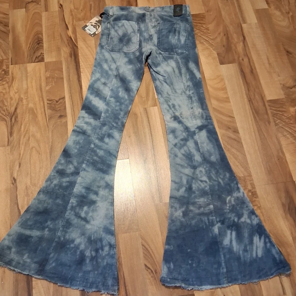 Oneteaspoon Tie Dye Cord Ziggy's Super Flare Bell Bottom Pants - Picture 5 of 11